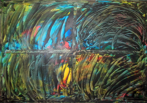 RAIN>FOREST - 21 - afternoon - Acryl auf Lwd - 2025 - 70 x 100 cm